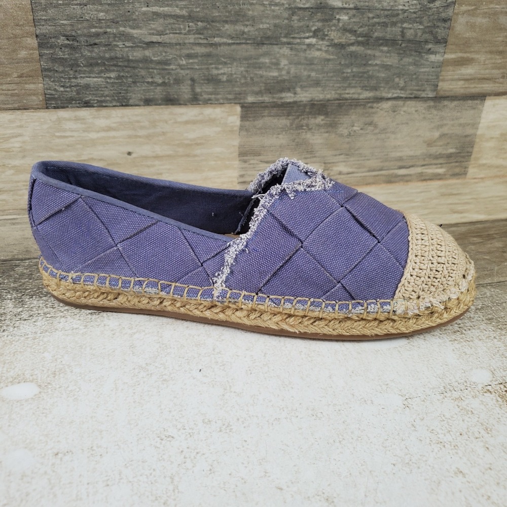 Coldwater Creek Elena Womens Espadrilles Shoes Sz 7.5 M Blue Canvas Slip On